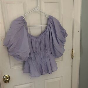 Altar'd State Lavender Puff Sleeve Blouse